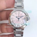 Swiss Copy Cartier Ballon Bleu De Cartier Pink Dial SS Case Watch 